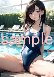 J673 水着 オリジナルイラスト 女子高生下着 同人 光沢高品質 A4サイズ 美少女 美乳 美尻 イラストアート ポスター セクシーアート フェチ