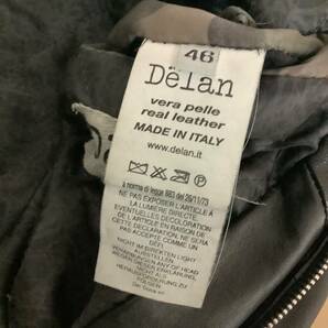 【美品】Delan デラン ★ イタリア製 シングルレザージャケット ライダースジャケット 46 ★の画像4