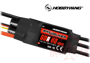 年始セール 新品 2023年新製品 HOBBYWING SkyWalker ブラシレスESC 60A-V2 3-6S BEC5V/7A ブラシレス ESC アンプ