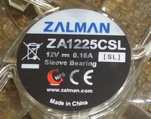 2個セット 動作保証 透明 12cm角ケースファン 25mm厚 Zalman 青LED 送料無料_画像2