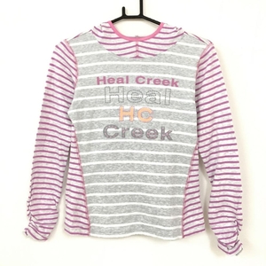 Heal Creek Heal Creek с капюшоном рубашка с длинным рукавом Parker розовый лиловый ×. серый окантовка принт женский 40[M] Golf одежда 