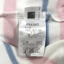 PUMA プーマ 半袖ポロシャツ 白×ライトピンク ボーダー 胸ポケット 総柄 レディース M ゴルフウェア_画像4