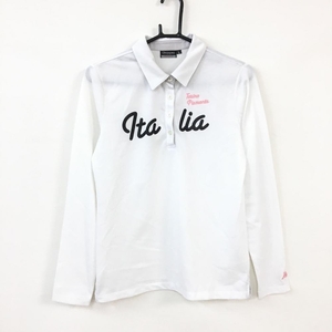 Kappa Kappa рубашка-поло с длинным рукавом белый × чёрный Logo принт женский L Golf одежда 