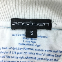 Rosasen ロサーセン 半袖ポロシャツ 白×ブルー 一部ボーダー メンズ S ゴルフウェア_画像4