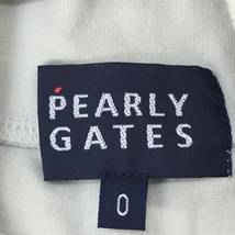 PEARLY GATES パーリーゲイツ 長袖ハイネックシャツ グレー 七分袖 ストレッチ プリント レディース 0(S) ゴルフウェア_画像4