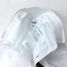 PUMA プーマ 半袖ポロシャツ 白×黒 地模様 ロゴ刺しゅう メンズ Ｌ ゴルフウェア_画像8