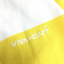【美品】VIVA HEART ビバハート ニットブルゾン イエロー×白 バックリボン レディース 42 ゴルフウェア_画像3