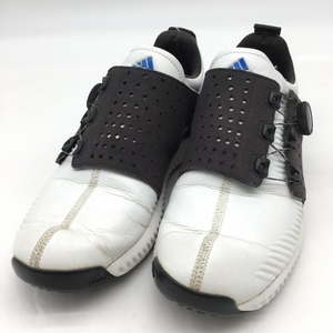 adidas アディダス ゴルフシューズ 白×ブルー バウンスボア F33573 スパイクレス メンズ 24.5 ゴルフウェア