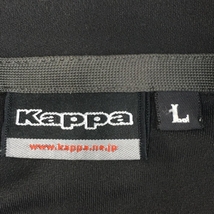 Kappa カッパ 半袖ポロシャツ 黒×グレー 前立て、袖口斜めストライプ レディース L ゴルフウェア_画像5