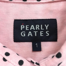 【超美品】パーリーゲイツ 半袖ポロシャツ ピンク×黒 ドット柄 総柄 日本製 レディース 1(M) ゴルフウェア PEARLY GATES_画像6