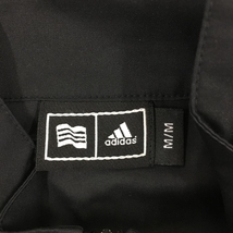 アディダス 半袖ハイネックシャツ 黒×白 ハーフジップ サイドライン レディース M/M ゴルフウェア adidas_画像4