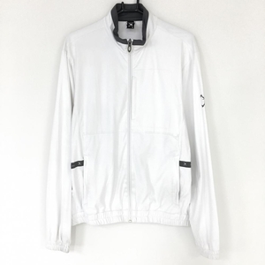  Oacley jacket blouson white × gray 3 pocket sleeve Logo .... men's L Golf wear Oakley