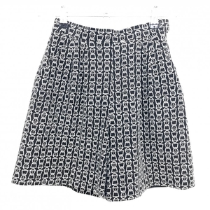 piko-ne culotte skirt black × white Logo total pattern reverse side mesh lady's 38 Golf wear PICONE