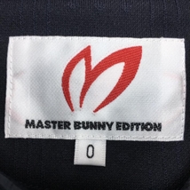 MASTER BUNNY EDITION マスターバニー 半袖ポロシャツ ダークネイビー×白 ストライプ×ドット柄織生地 レディース 0(S) ゴルフウェア_画像4