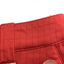 【美品】カッパ キュロットスカート レッド ストライプ地模様 裾プリーツ レディース S ゴルフウェア Kappa_画像7