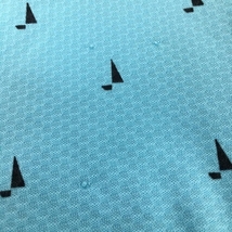 アディダス 半袖ポロシャツ ライトブルー×白 ヨット柄 襟裏ロゴ レディース S/P ゴルフウェア adidas_画像6