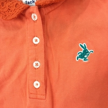 【美品】ジャックバニー ノースリーブポロシャツ オレンジ 襟袖レース レディース 0(S) ゴルフウェア Jack Bunny_画像3