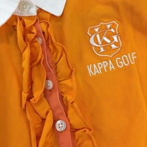 カッパ 半袖ポロシャツ オレンジ×白 前立てフリル レディース M ゴルフウェア Kappa_画像3