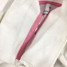 ジュンアンドロペ 半袖ポロシャツ 白×ピンク フラミンゴ柄 レディース S ゴルフウェア JUN＆ROPE_画像6