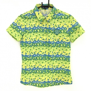 [ очень красивый товар ]23 район Golf рубашка-поло с коротким рукавом желтый × зеленый квадратное общий рисунок .... женский I(M) Golf одежда 23 район 