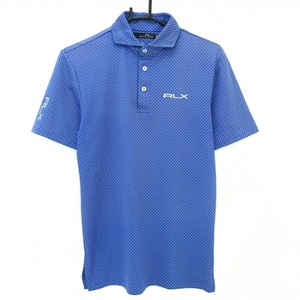 RLX Ralph Lauren polo-shirt with short sleeves blue × white dot men's XS Golf wear Ralph Lauren