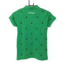 ジャックバニー 半袖ポロシャツ グリーン×ネイビー イカリ柄 レディース 0(S) ゴルフウェア Jack Bunny_画像2