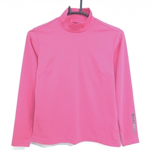 [ очень красивый товар ] черный and белый внутренний рубашка розовый простой рукав Logo длинный рукав с высоким воротником женский 1(S) Golf одежда Black&White