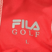 【美品】フィラゴルフ インナーシャツ ピンク×白 プリントロゴ 長袖ハイネック レディース L ゴルフウェア FILA GOLF_画像4