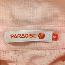 【美品】パラディーゾ 半袖ポロシャツ ピンク×白 前ピンドット メンズ M ゴルフウェア Paradiso_画像4