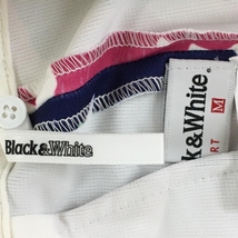 【新品】ブラックアンドホワイト ストレッチスカート 白×ピンク×ネイビー 花柄 レディース M ゴルフウェア Black＆White_画像7