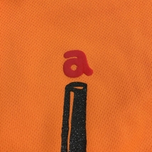 【超美品】アルチビオ ノースリーブハイネックシャツ オレンジ×黒 袖口フリル ジュースプリント レディース 36 ゴルフウェア archivio_画像3