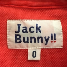 ジャックバニー 半袖ポロシャツ レッド×ネイビー フエルトロゴ レディース 0(S) ゴルフウェア Jack Bunny_画像5