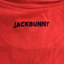 ジャックバニー 半袖ポロシャツ レッド×ネイビー フエルトロゴ レディース 0(S) ゴルフウェア Jack Bunny_画像4