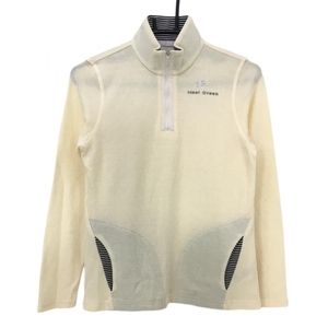 [ очень красивый товар ] Heal Creek длинный рукав с высоким воротником рубашка свет бежевый половина Zip стразы женский 40(M) Golf одежда Heal Creek