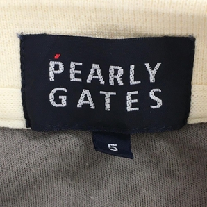 パーリーゲイツ 長袖ポロシャツ 黒×グレー ボーダー コットン100％ メンズ 5(L) ゴルフウェア PEARLY GATESの画像4