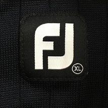 【超美品】フットジョイ ハーフジップセーター ネイビー ×白 ネックロゴ刺しゅう メンズ XL ゴルフウェア FootJoy_画像4