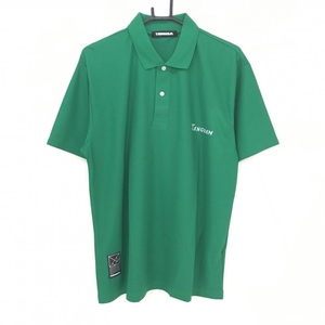 【超美品】タングラム 半袖ポロシャツ グリーン 背面プリント メンズ L ゴルフウェア TANGRAM