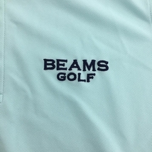 【超美品】ビームスゴルフ 半袖ポロシャツ ミントブルー×ネイビー ロゴ刺しゅう メンズ M ゴルフウェア 2022年モデル BEAMS GOLF_画像3