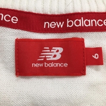 ニューバランス ベスト 白×ネイビー パイル地ロゴ Vネック メンズ 6(XL) ゴルフウェア New Balance_画像4