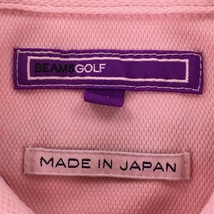 【超美品】ビームスゴルフ 半袖ポロシャツ ピンク×ネイビー ロゴ刺しゅう メンズ M ゴルフウェア 2022年モデル BEAMS GOLF_画像5