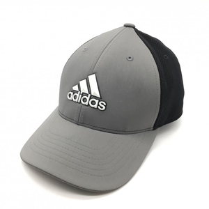 [ beautiful goods ] Adidas mesh cap gray × black solid Logo L/XL Golf wear adidas