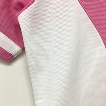 【美品】カッパ 半袖ポロシャツ 白×ピンク 胸元ロゴ 袖ライン レディース S ゴルフウェア Kappa_画像7