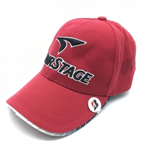 [ super-beauty goods ] Tour Stage cap red × black clip baji attaching solid Logo ....L(57-60cm) Golf wear TOURSTAGE