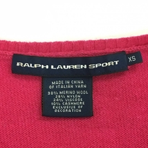 【美品】ラルフローレンスポーツ セーター ピンク ニット Vネック シンプル ウール混 レディース XS ゴルフウェア Ralph Lauren_画像5