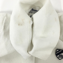 ジャックバニー ニット半袖ポロシャツ 白×ネイビー コットン100％ レディース 0(S) ゴルフウェア Jack Bunny_画像7