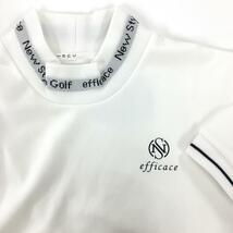 【新品】エフィカスブラン 半袖ハイネックシャツ 白×黒 ネックリブ レディース M ゴルフウェア efficace_画像3