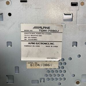 AV3-425 激安 カーステレオ ALPINE TDM-7580J S10410861 カセット テープデッキ 通電未確認 ジャンクの画像5