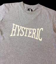 HYSTERIC GLAMOUR ヒステリックグラマー HG ロゴ 半袖Tシャツ カットソー カレッジプリント風 グレー メンズ M 送料250円 _画像2