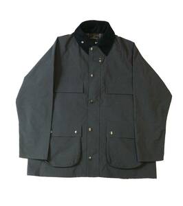 美品 Barbour バブアー ナイロンジャケット カバーオール グレー 襟コーデュロイ メンズ 42