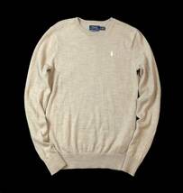 RALPH LAUREN ラルフローレン WASHBLE MERINO WOOL ニット セーター ウール ベージュ系 レディース S _画像1